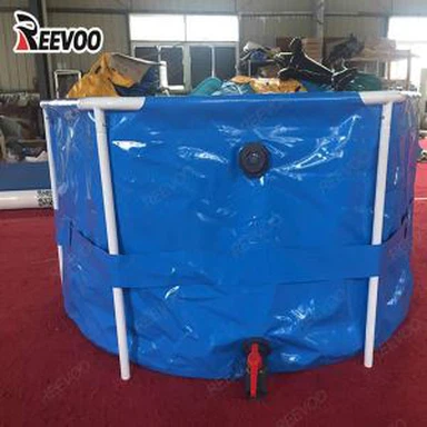 Tanque de piscicultura redondo dobrável de PVC para aquicultura